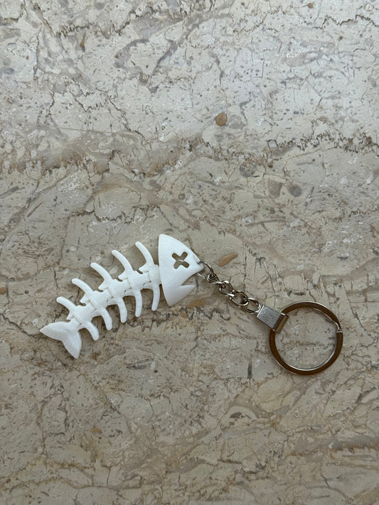 Articulated Fish Skeleton Keychain