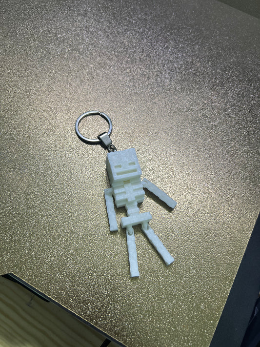 Pixel Skeleton Keychain